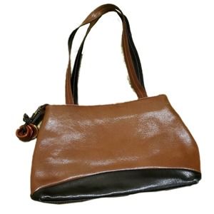 Chabeli Two tone brown leather shoulder bag